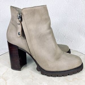 Gibson Latimer Platform Boot Brown Leather Y2k Chunky Block Heel Chealse Booties